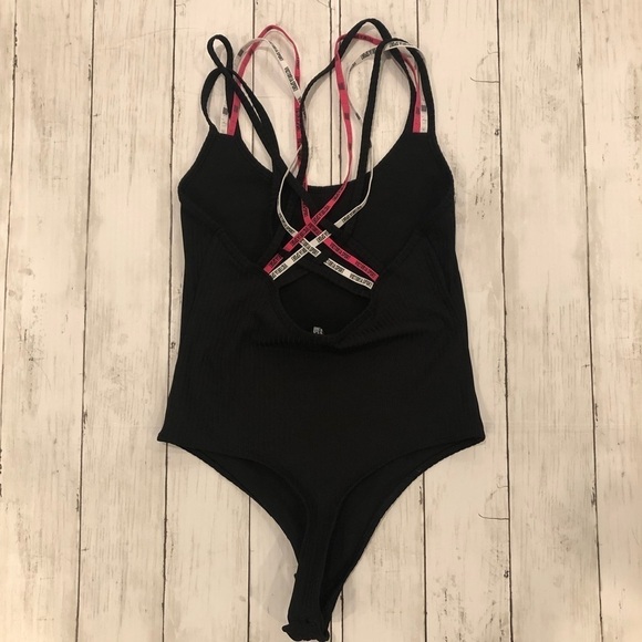 Victoria's Secret Strapped black ribbed logo bodysuit - Picture 6 of 8